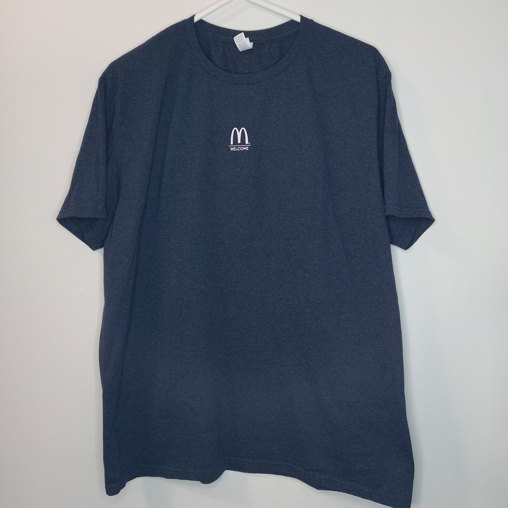 McDonalds Welcome T-Shirt Fruit Of The Loom Sofspun Employee Worker XL Blue